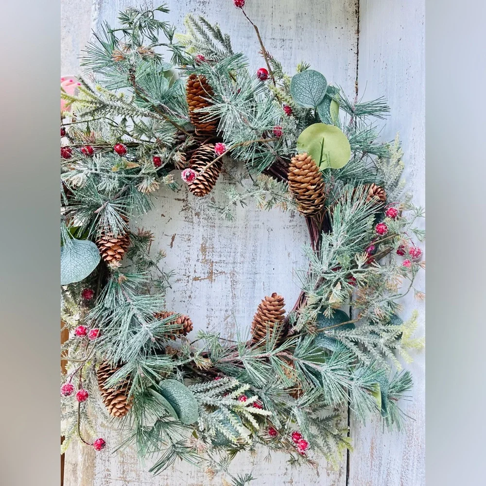Icy Bristle Pine & Berry Wreath